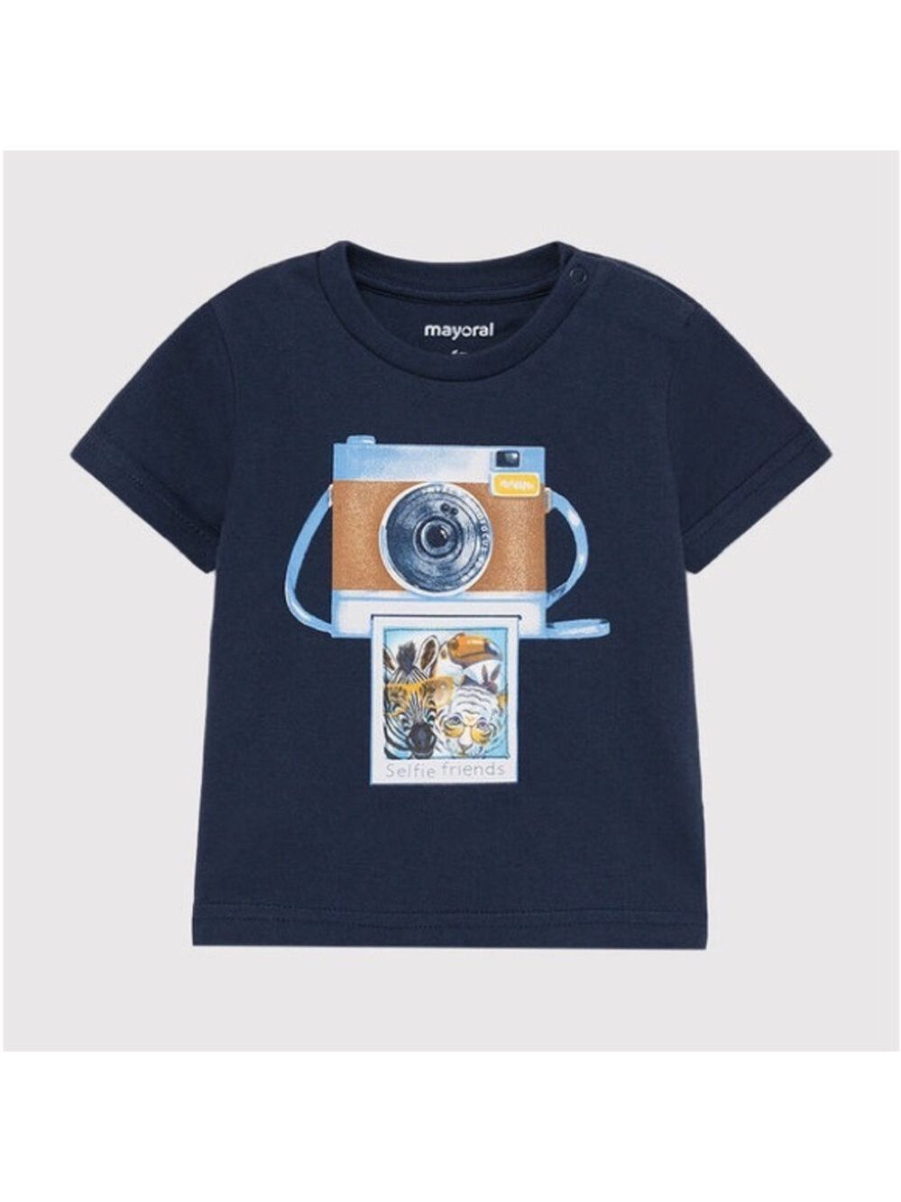 Size 3 Toddler Boys Mayoral Navy T-Shirt with Camera Design